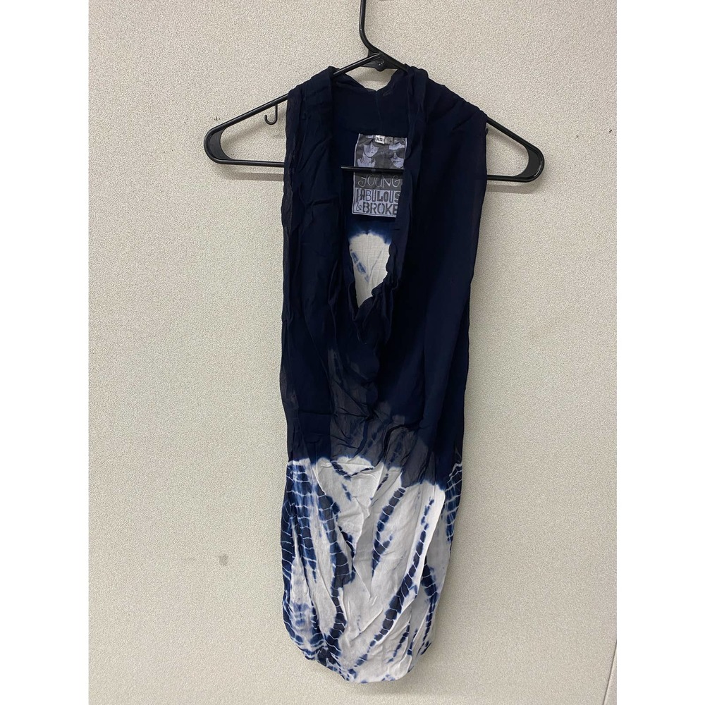 Young Fabulous Broke Tank Size XS Blue Tie Dye